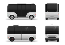 FDriverless Electric Future Transport. Futuristic Autonomous Driverless Mini Bus. Autonomous Vehicle Self Driving Machineuture Transportation