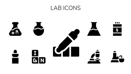 Canvas Print - Modern Simple Set of lab Vector filled Icons