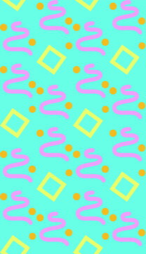Seamless bright summer pattern with  geometric shapes and   dot.