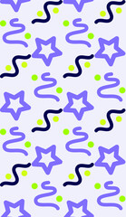 Fototapete - figures and star on a seamless summer pattern.