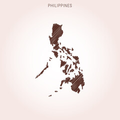 Wall Mural - Scribble Map of Philippines Design Template.