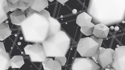 Wall Mural - molecule and communication animated background. lines and dots. concept of medical, technology, chem
