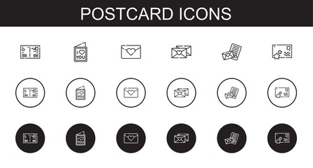 Sticker - postcard icons set