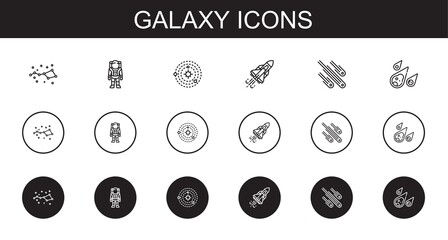 Wall Mural - galaxy icons set