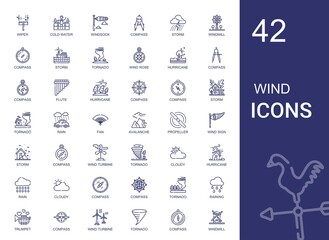 Wall Mural - wind icons set