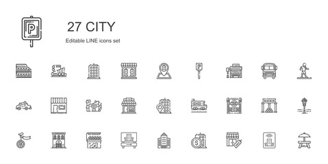 Wall Mural - city icons set