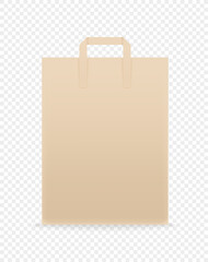 Poster - Brown paper craft shopping bag. Template for branding