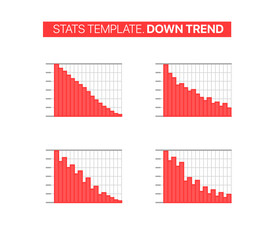 Poster - Stats vector template. Down trend