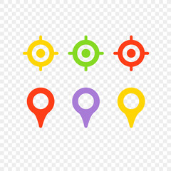 Poster - Navigation pins and targets isolated on transparent background