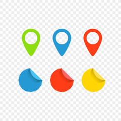 Poster - Insignias and pins isolated on transparent background