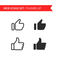 Poster - Thumbs up. Thin line icons vector set