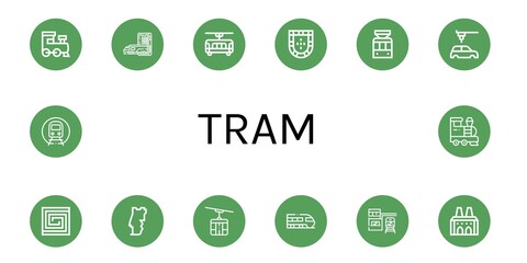 Canvas Print - Set of tram icons