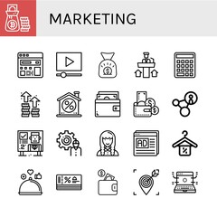 Canvas Print - marketing icon set