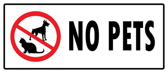 No pets symbol. Don't allowed pets board in white background drawing by illustration. No Dogs sign and No Cats sign