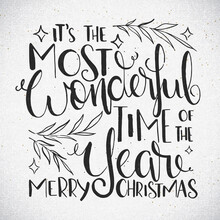 Christmas Message Lettering In Vintage Style