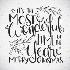 Christmas message lettering in vintage style