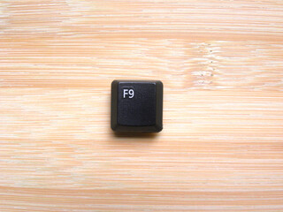 Black color F9 key of computer keyboard