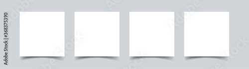 Fotomural White square poste notes set. Realistic vector paper mockup