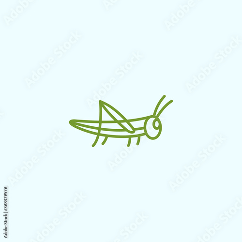 Cuadros en Lienzo grasshopper logo vector silhouette icon