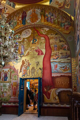 The interior of the Church of the Apostles located on the shores of the Sea of Galilee, not far from Tiberias city in northern Israel