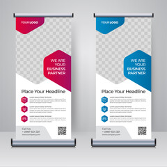 Wall Mural - Corporate rollup or X banner design template