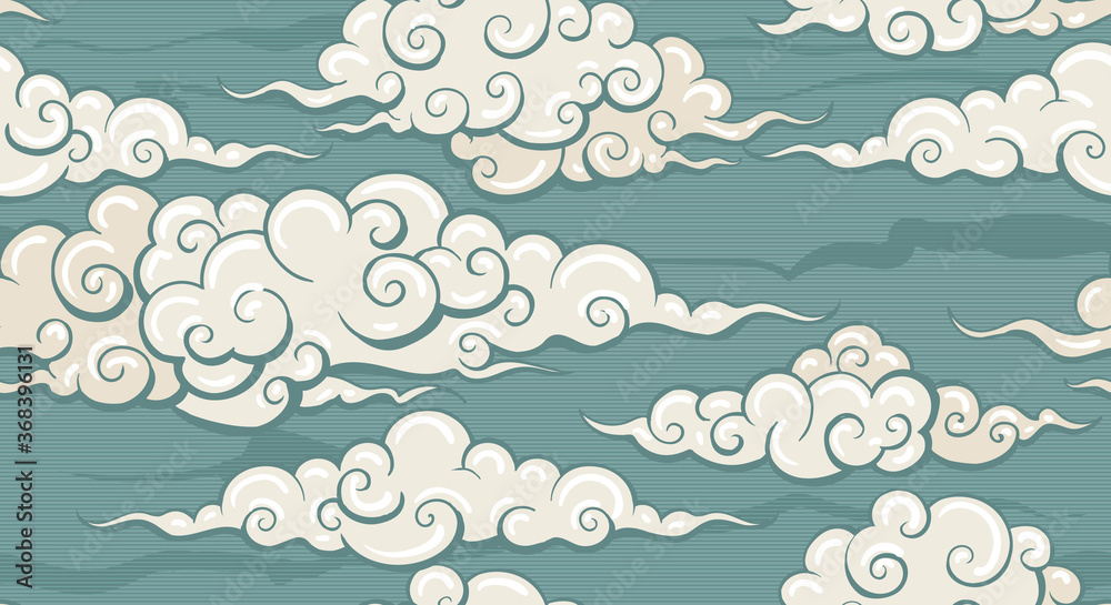 Eastern Seamless Cloud Pattern Stock Vector | Adobe Stock