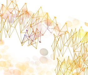Wall Mural - Dots and Lines nerual network technology world connect abstract background with brilliant colors