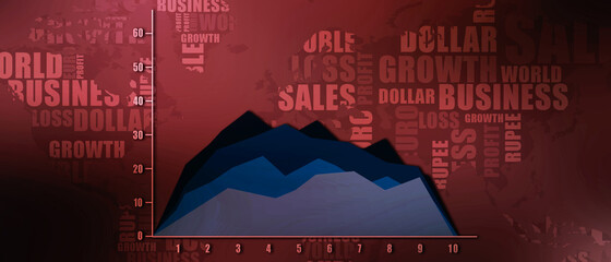 Poster - 2d rendering Stock market online business concept. business Graph 
