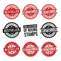 Bestseller round stamp collection. Badges set.