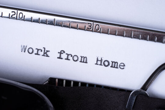 Work from Home. Text written with a old typewriter