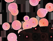 Abstract Brown Black Tiles Pattern With Rose Circles Like A Flowers	