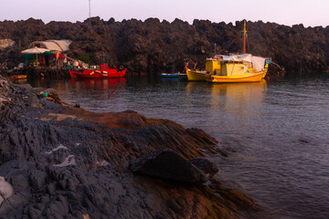 Wall Mural - old Boats, ships and yachts in greece, Santorini