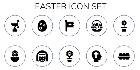 Wall Mural - Modern Simple Set of easter Vector filled Icons