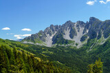 Fototapeta  - Mountain landscape along the road to Vivione pass