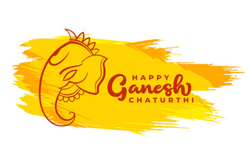 Wall Mural - happy ganesh chaturthi card design in abstract style