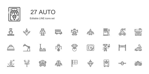 Canvas Print - auto icons set