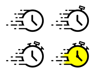 Wall Mural - quick time icon, speed time vector icons set isolated on white background - vector illustration eps1