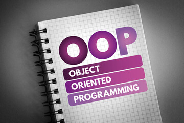 Wall Mural - OOP - Object Oriented Programming acronym, technology concept background