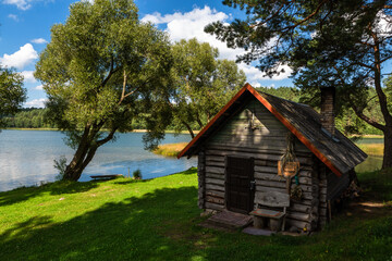 Wall Mural - Old wooden traditional house in latvia