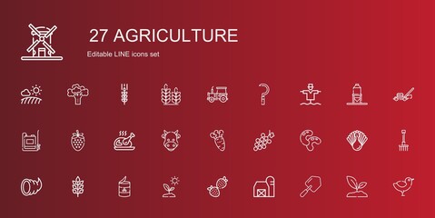 Canvas Print - agriculture icons set