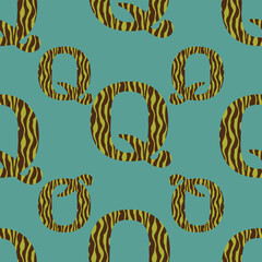 Poster - Q from the alfabet repeat pattern print background