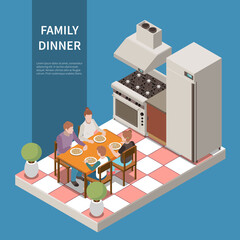 Sticker - Isometric Family Leisure Playing Composition 