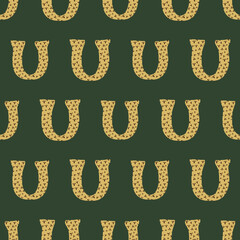 Poster - U from the alfabet repeat pattern print background