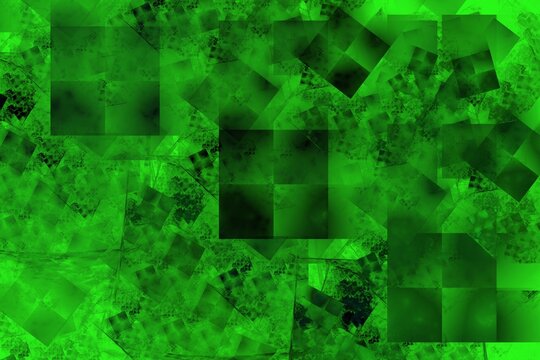 Green texture with squares, abstract background