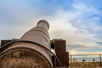 Sticker - Old, aged and weathered metallic cannon gun