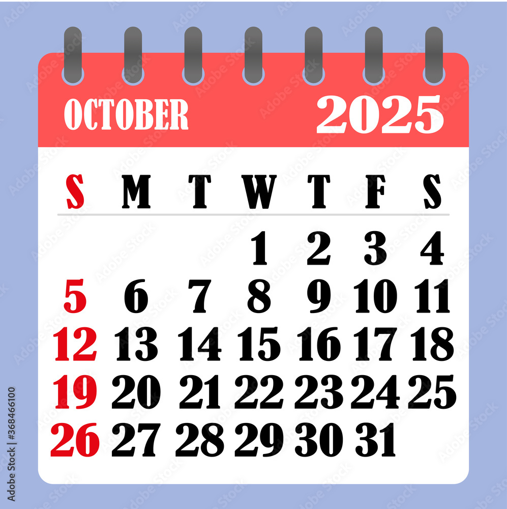 vector-de-stock-letter-calendar-for-october-2025-the-week-begins-on