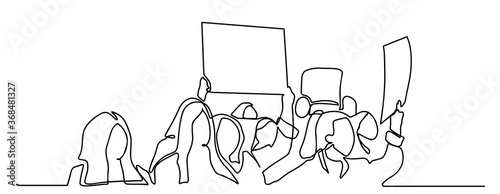 pic Protesters Drawing https stock adobe com images protesters crowd simple black and white vector backview one continuous line drawing illustration background continuous one line drawing activists protest political riot sign banners people 368481327 start checkout 1 content id 368481327