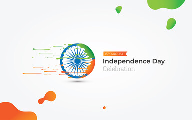 Wall Mural - 15th August Indian Independence Day Celebration Greeting Background Design Template