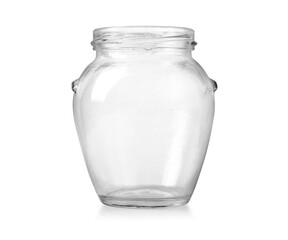Wall Mural - empty glass jar isolated on white