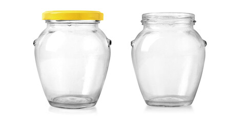 Wall Mural - glass jar isolated on white